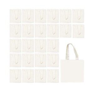 24 Pack Mini Canvas Tote Bags 8x10 | DIY Sublimation Blanks | Party Favor Bags